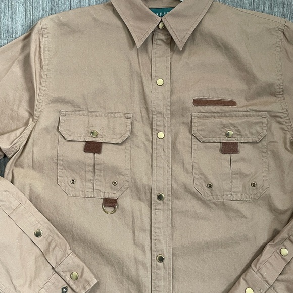 Ralph Lauren Women’s Military/Safari Vibes Khaki Long-Sleeve Snap Up Shirt S NWT - Picture 6 of 16